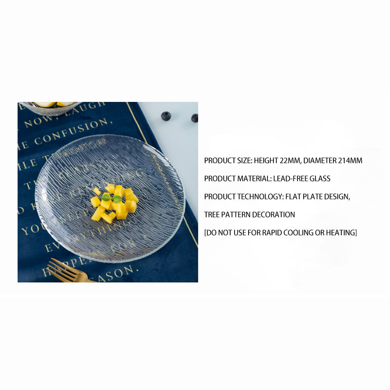 Fruit Plate Glass Fruit Plate Dry Fruit Plate Salad Plate Household Vertical Plate Living Room Ornaments Snack Plate Color Box