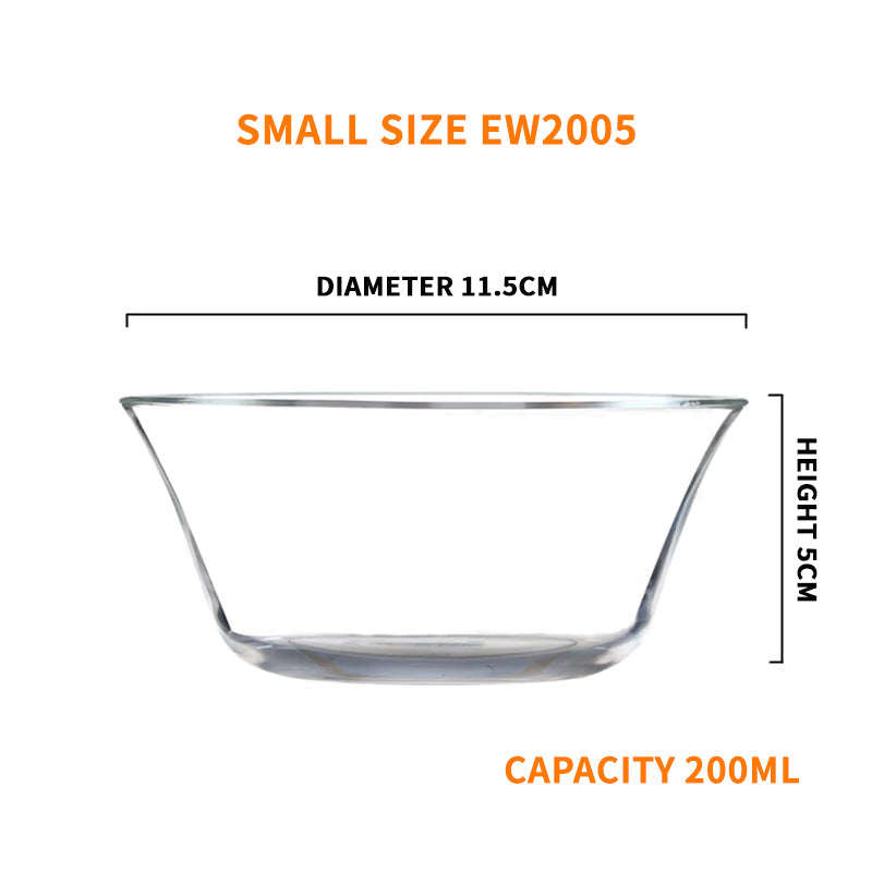 Heat-Resistant Tempered Transparent Glass Bowl Creative Household Large Salad Bowl Soup Bowl Microwave Oven Dedicated Large, Medium And Small Three-Piece Set