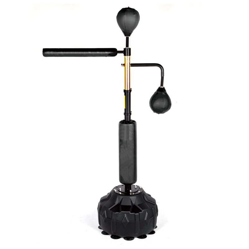 Boxing Speed Trainer, Punching Bag Spinning Bar, Training Boxing Ball with Reflex Bar & Gloves, Solid Speed Punching Bag Free Standing, Adjustable Height, for Man, with Two Ball