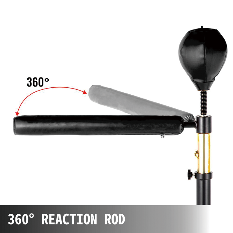 Boxing Speed Trainer, Punching Bag Spinning Bar, Training Boxing Ball with Reflex Bar & Gloves, Solid Speed Punching Bag Free Standing, Adjustable Height, for Man, with Two Ball