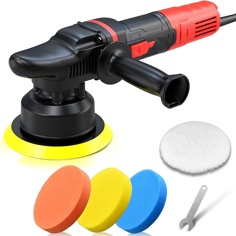 Car Buffer Polisher, 6 Inch Dual Action Polisher, Random Buffer Polisher Kit with 6 Variable Speeds 1000-4500rpm, Removable Handle, 4 Polishing Pads for Car Detailing Polishing and Waxing