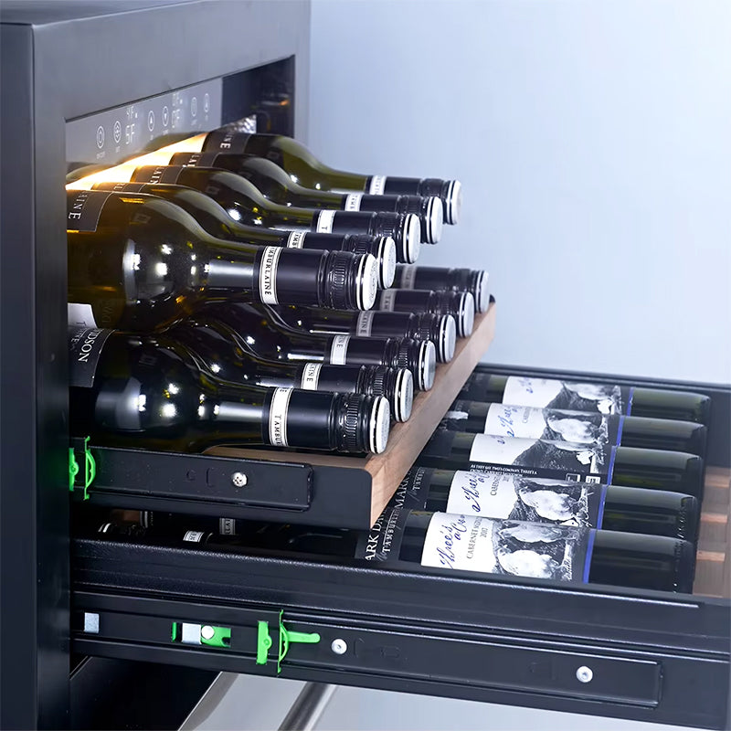 Stainless Steel 2 Drawers Beverage Refrigerator Built-in Beverage Refrigerator for Home Bar Office Outdoor