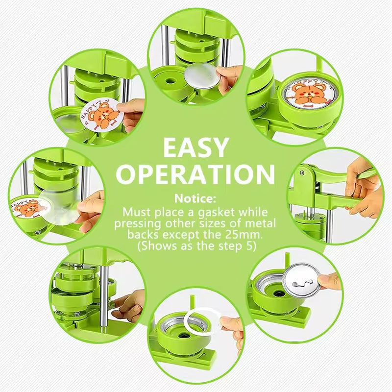 Button Maker Multiple Sizes With 400pcs Button Supplies Pin Maker 4 Sizes 1+1.25+1.45+2.25 Inch Button Maker Machine For Kids