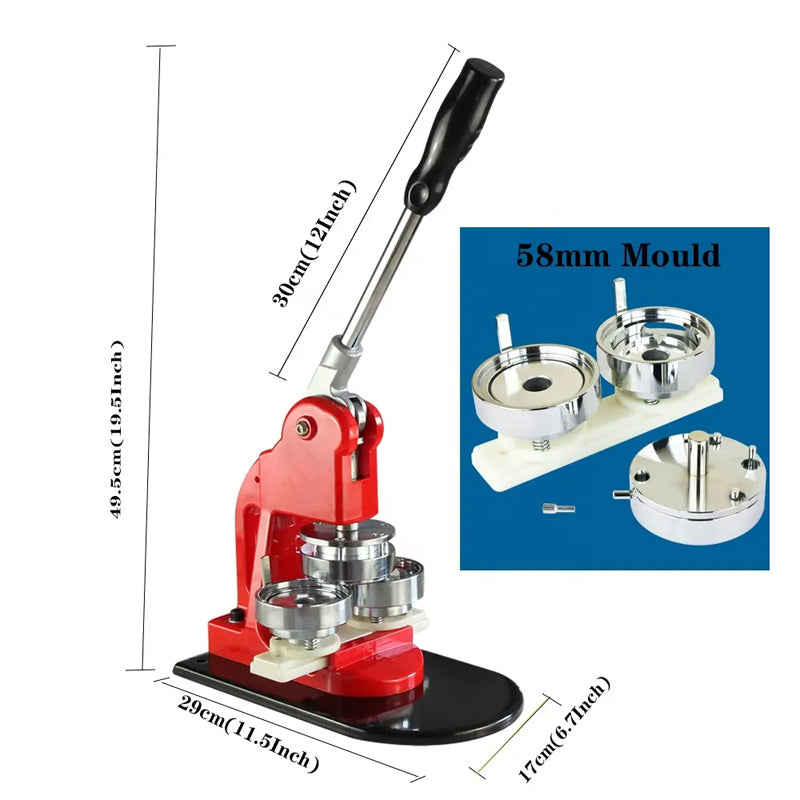 2.25 Inch(58mm)Button Maker Machine Diy Round Pin Button Maker Press Machine Kit With 1000pcs Button Parts And Badges Making Machine