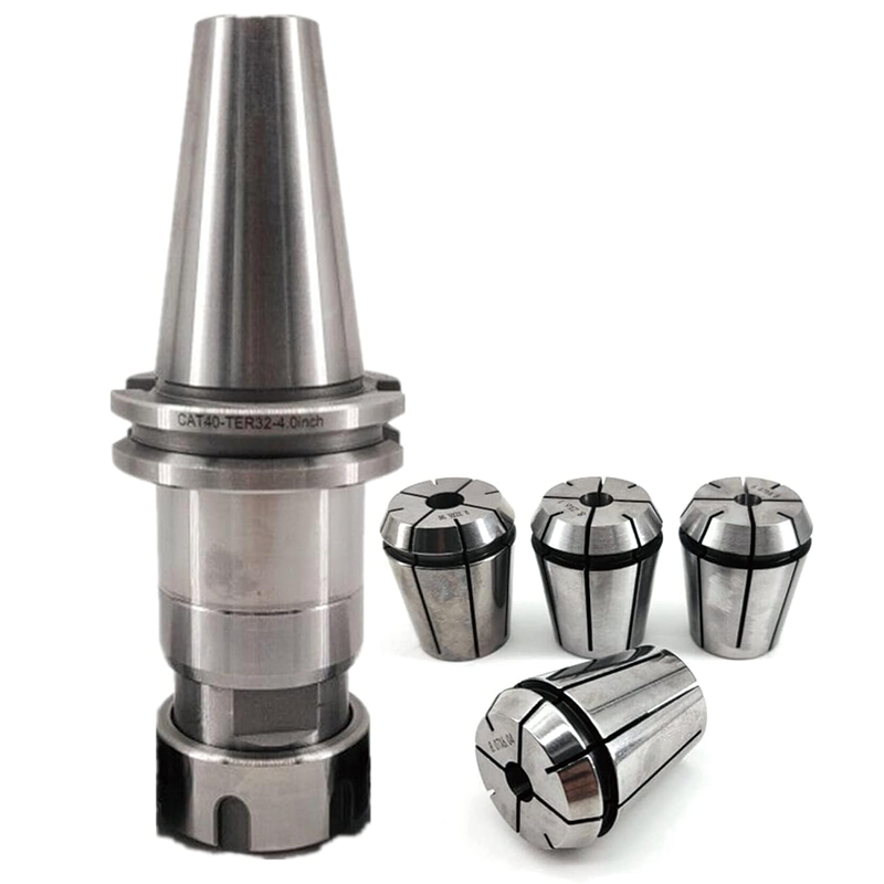 CAT40 Tool Holder ER32 Precision Collet Chuck, with 4pcs Tap Collets (1/4",5/16",7/16",1/2”) for CNC Engraving Machine Milling Lathe