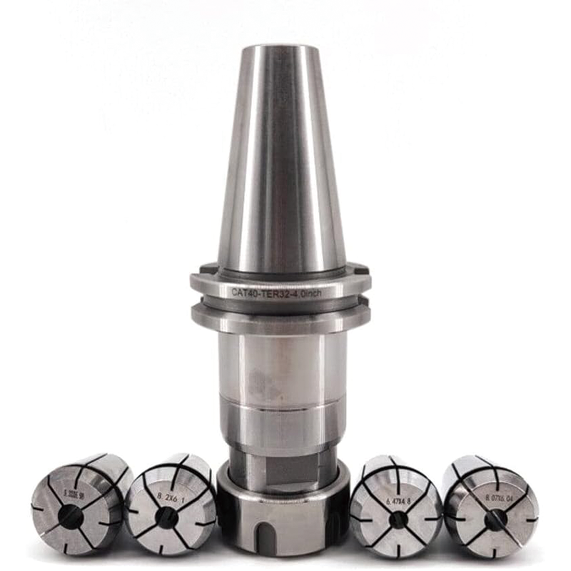 4Pcs Collet Set, 1/4" - 1/2" ER32 Collet Chuck with CAT40-ER32-4" Floating Tapping Holder, for CNC Engraving Machine & Milling Lathe Tool