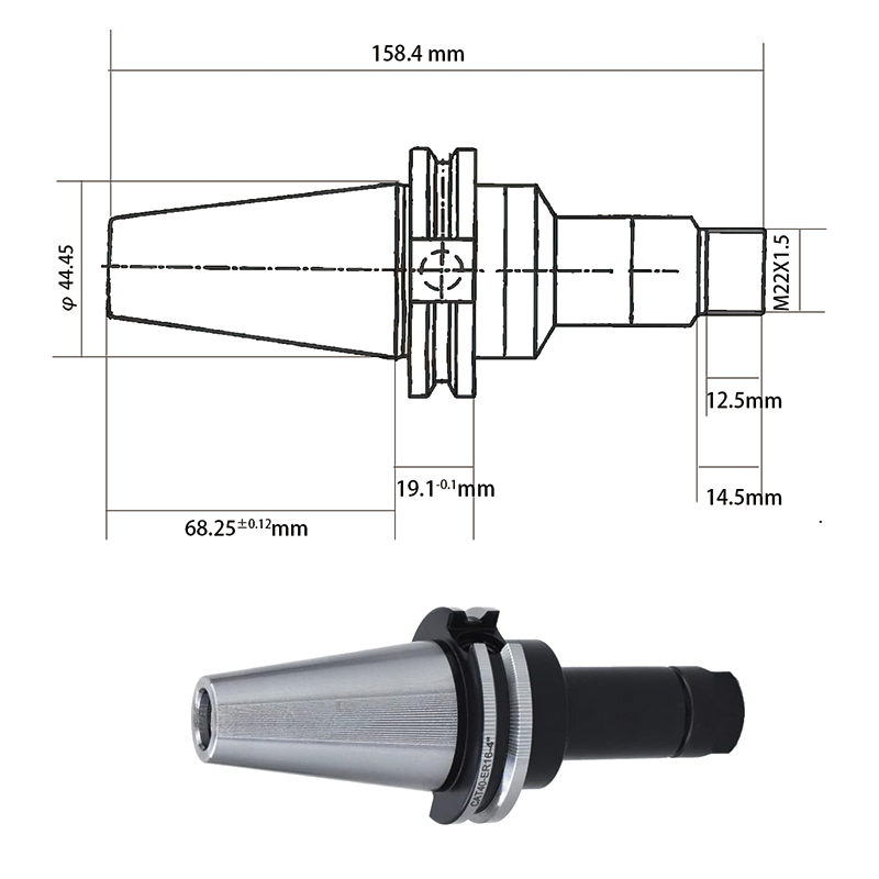 ER16 Collet Chuck Set with CAT40 Tool Holder, 4"/100mm Chuck Tool Holder Set for CNC Engraving Machine Milling Lathe (4Pcs)