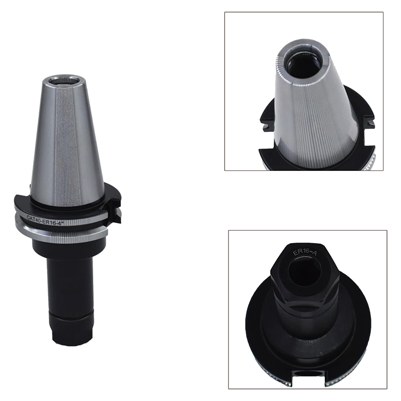 ER16 Collet Chuck Set with CAT40 Tool Holder, 4"/100mm Chuck Tool Holder Set for CNC Engraving Machine Milling Lathe (4Pcs)