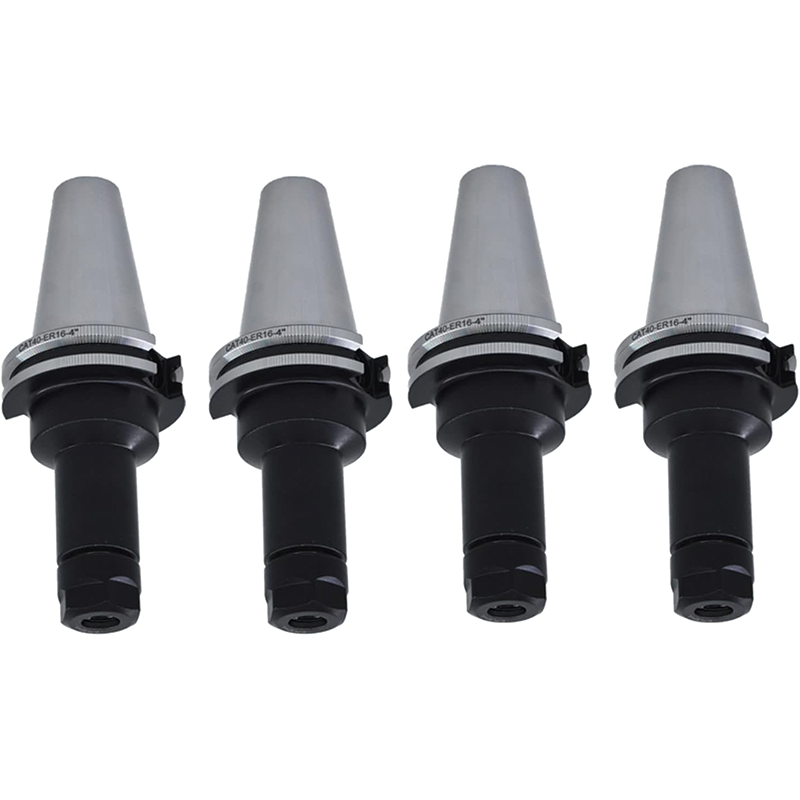 ER16 Collet Chuck Set with CAT40 Tool Holder, 4"/100mm Chuck Tool Holder Set for CNC Engraving Machine Milling Lathe (4Pcs)