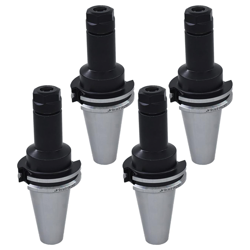 ER16 Collet Chuck Set with CAT40 Tool Holder, 4"/100mm Chuck Tool Holder Set for CNC Engraving Machine Milling Lathe (4Pcs)