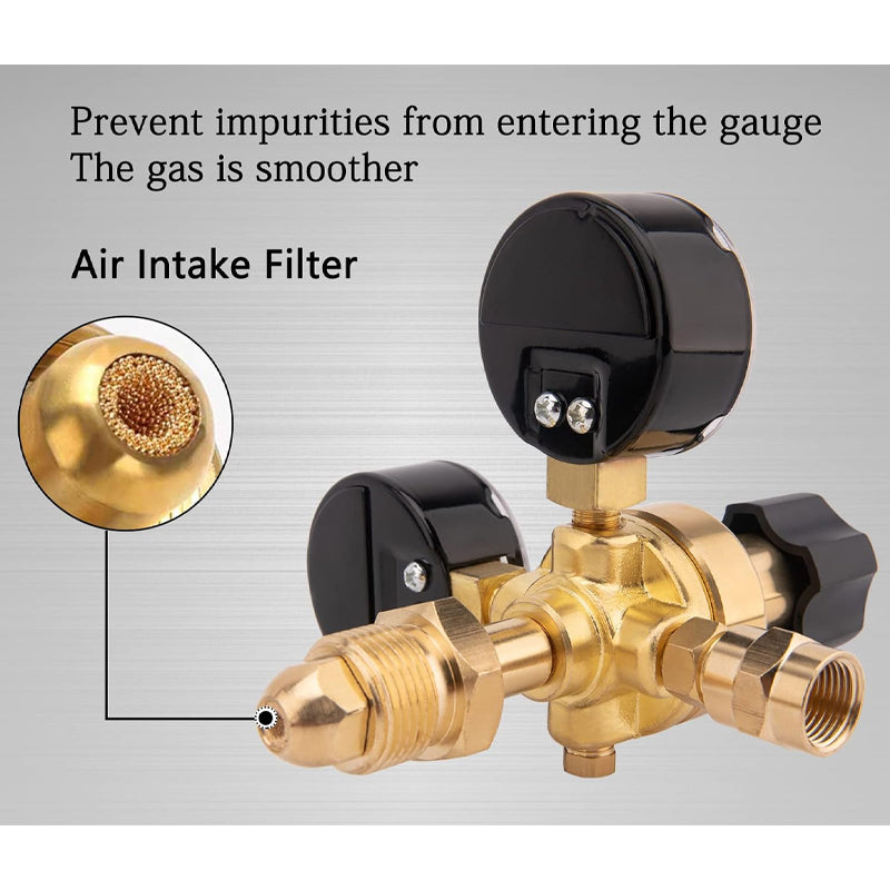 Argon Arc Welding All-Copper Co2 Pressure Gauge Pressure Reducing Gauge Pressure Reducing Valve Rear Air Inlet Cga580 With Leather Hose