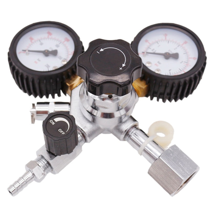 CGA-320 Keg Regulator, Quick Disconnect Co2 Kegerator Regulator With Pressure Adjustment Knob, With 2 Swivel Nut & 1/4’’ & 5/16’’ Barb