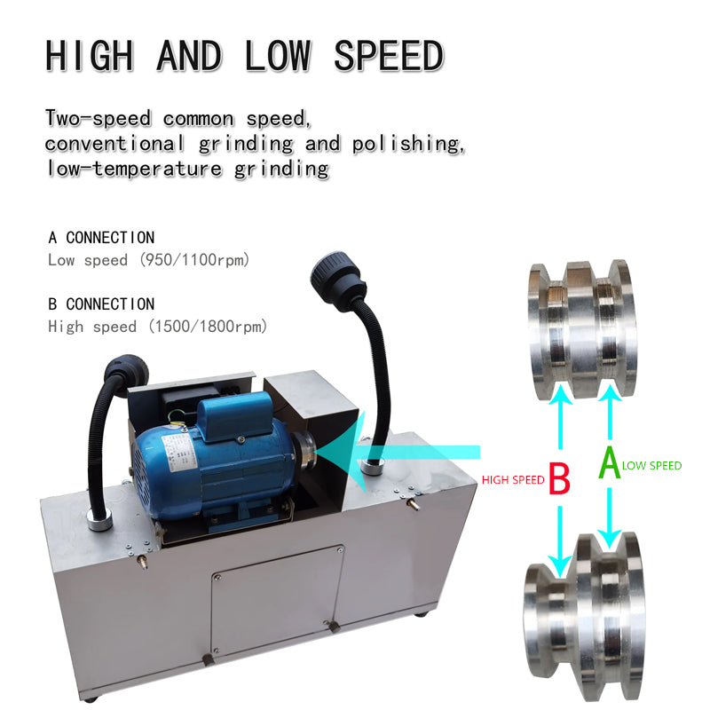 6-Inch Cabbing Machine Adjustable Speed 1800 Or 1500rpm Lapidary Rock Grinder Faceting Polisher For Gem Jade Stone