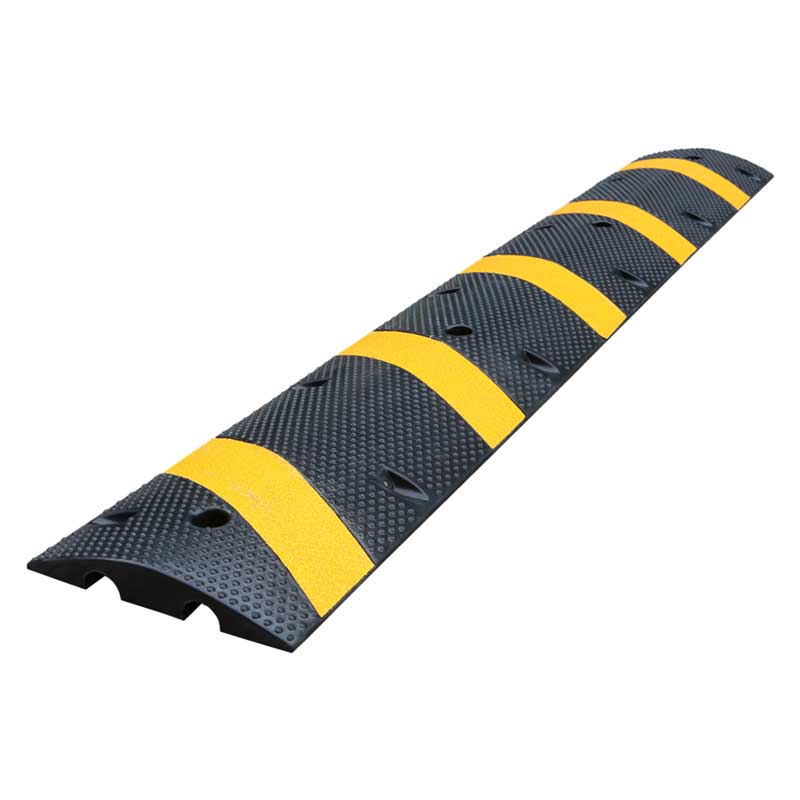 High Quality Rubber Speed Bumps, Yellow Reflective Markings, Road Safety Speed Bumps