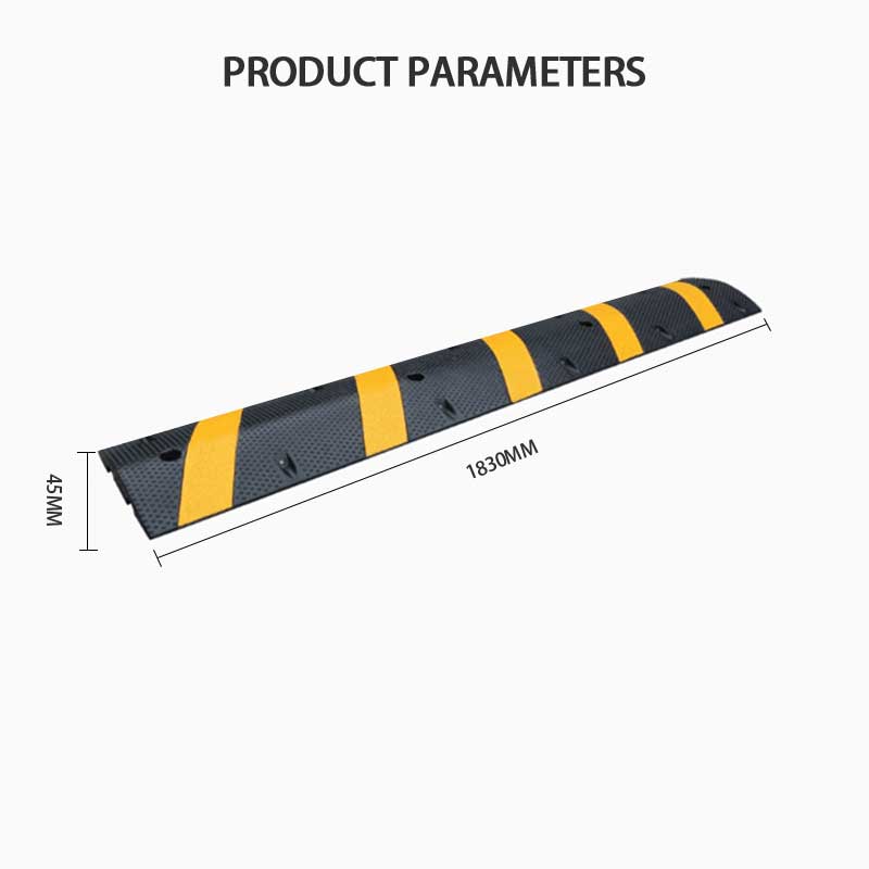 High Quality Rubber Speed Bumps, Yellow Reflective Markings, Road Safety Speed Bumps