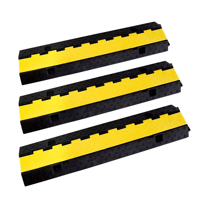 Rubber Cable Ramp Wire Cover Cable Protector Ramp Wire Hose Protection 22000 lbs Load Capacity For Asphalt Concrete Gravel Driveway Indoor Outdoor, 3 Pack