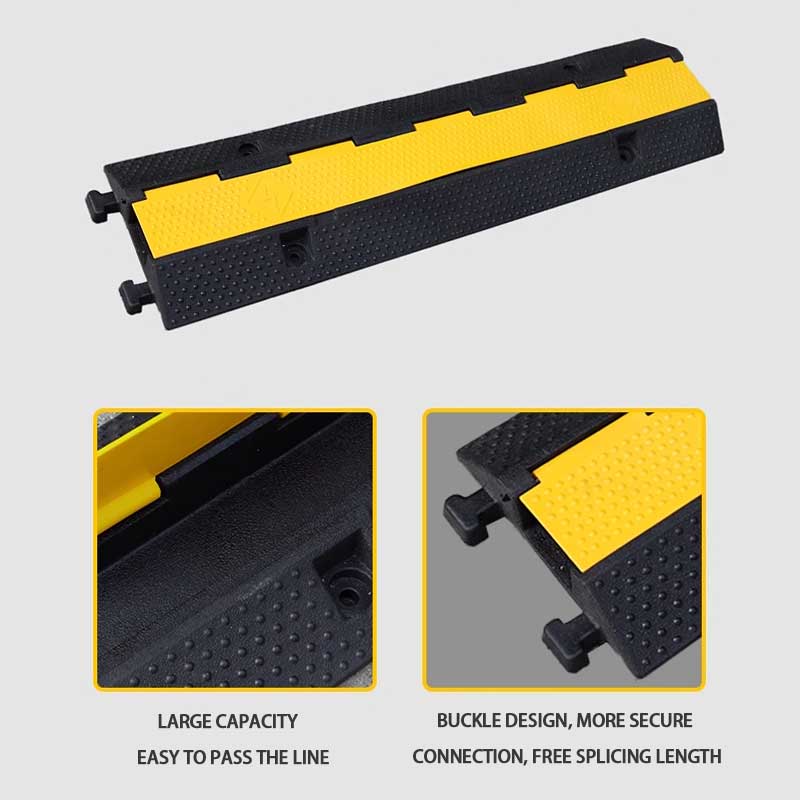Rubber Plastic Cable Trough Speed Bump Pvc Cable Protection Trough, Outdoor Ground Cable Trough