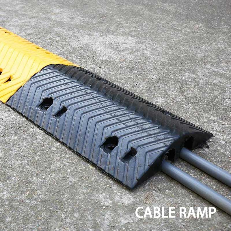 Rubber Plastic Cable Trough Speed Bump Pvc Cable Protection Trough, Outdoor Ground Cable Trough