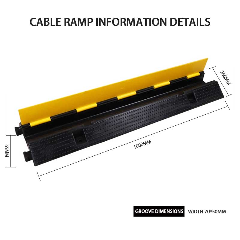 Rubber Plastic Cable Trough Speed Bump Pvc Cable Protection Trough, Outdoor Ground Cable Trough