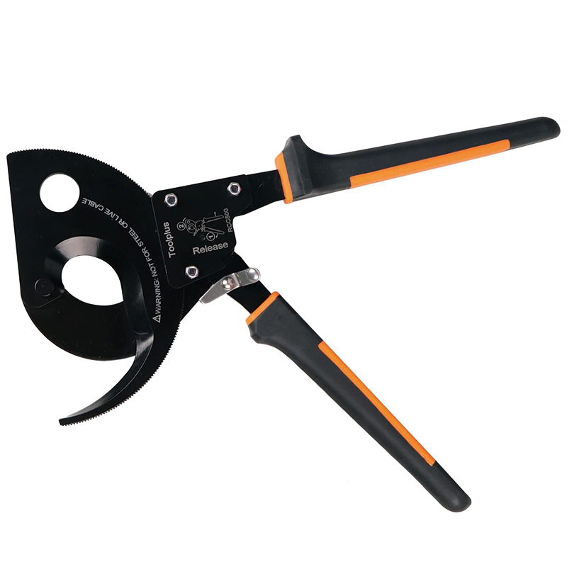 Heavy Duty Ratcheting Cable Cutter, Strong Silicon-Manganese Spring Steel Blade-for 750MCM Copper and 1000MCM Aluminum