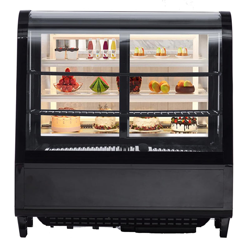 3.5 Cu.Ft 100L Double-Layered Glass Commercial Bakery Display Refrigerator Countertop Refrigerator Display Case