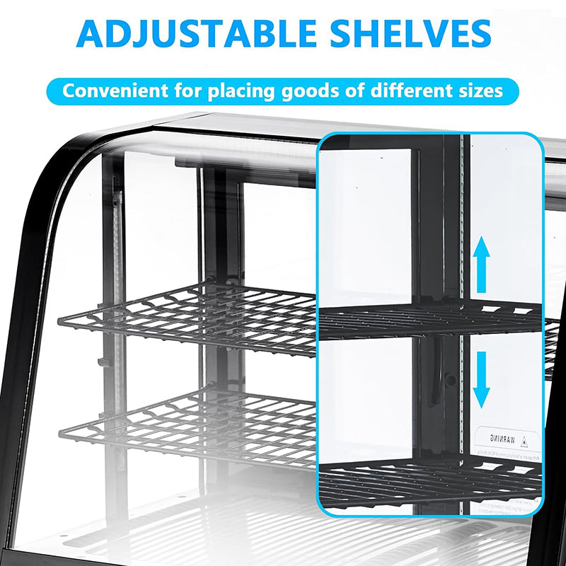 3.5 Cu.Ft 100L Double-Layered Glass Commercial Bakery Display Refrigerator Countertop Refrigerator Display Case