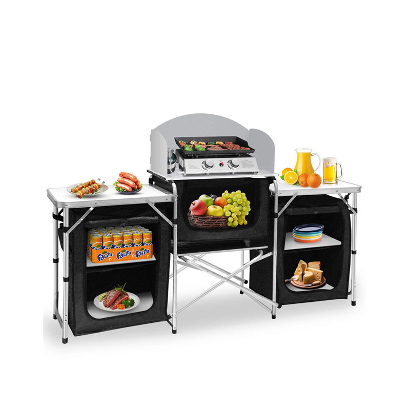 Outdoor Multifunctional Portable Mobile Kitchen Camping Table Folding Table Camping Cupboard