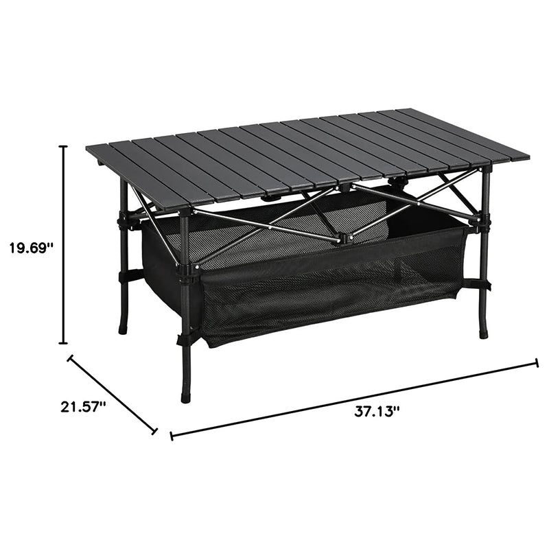 Camping Table Fold up Lightweight Medium Aluminum Folding Table Roll Up Table for Indoor, Outdoor, Camping, Backyard,Patio, Beach, Picnic