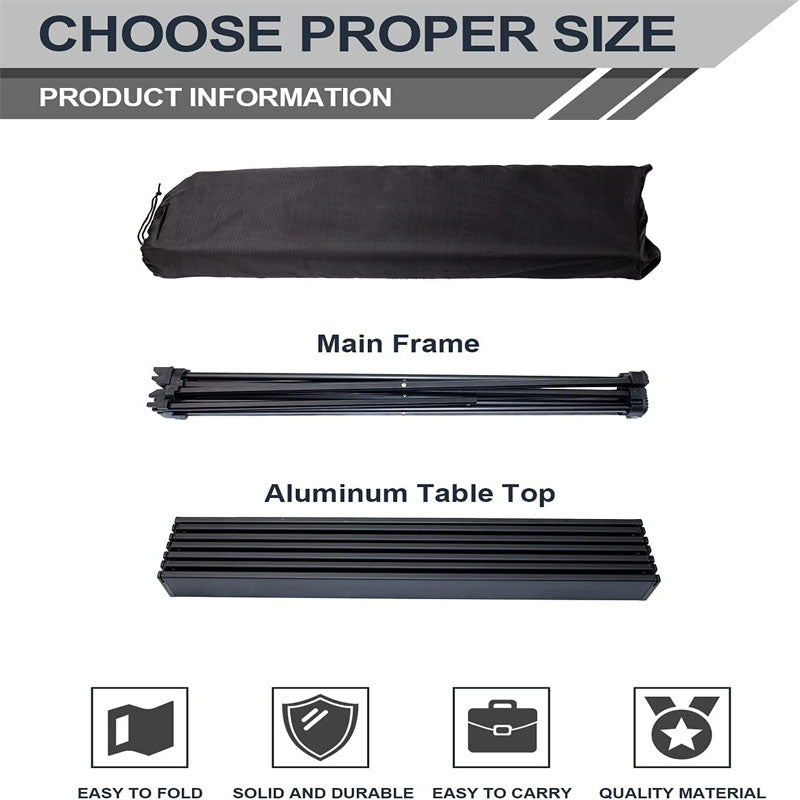 Camping Table Folding Portable Camp Side Table Aluminum Lightweight with Carry Bag For Cooking Beach Picnic Travel