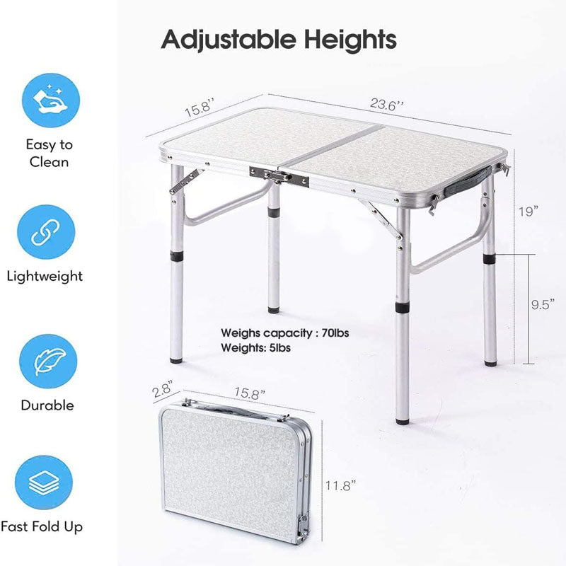 Camping Table Folding Adjustable Height Outdoor Portable Side Tables For Cooking Beach Picnic Travel