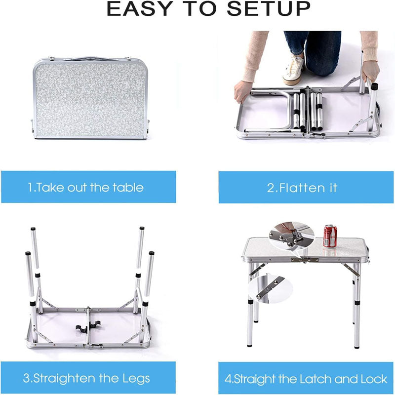 Camping Table Folding Adjustable Height Outdoor Portable Side Tables For Cooking Beach Picnic Travel