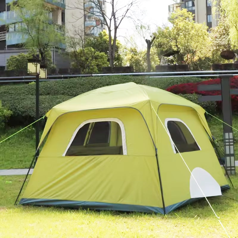 Outdoor 4 Seasons Family Tents 6 Person Large Space One Bedroom Rainproof Camping Tent
