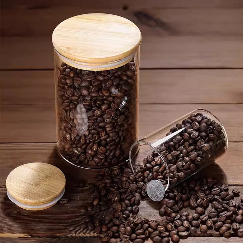 Household Glass Bottle Storage Sealed Jar With Lid High Borosilicate Food Grade Tea Jar Storage Jar Storage Daily Kitchen New Product