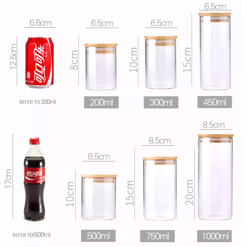 Household Glass Bottle Storage Sealed Jar With Lid High Borosilicate Food Grade Tea Jar Storage Jar Storage Daily Kitchen New Product