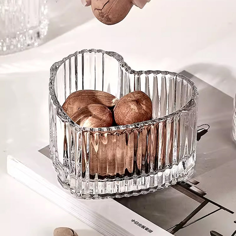 European Ins Aesthetic Crystal Glass Embossed Storage Cotton Swab Box Storage Decorative Jar Posing Coffee Sugar Bowl