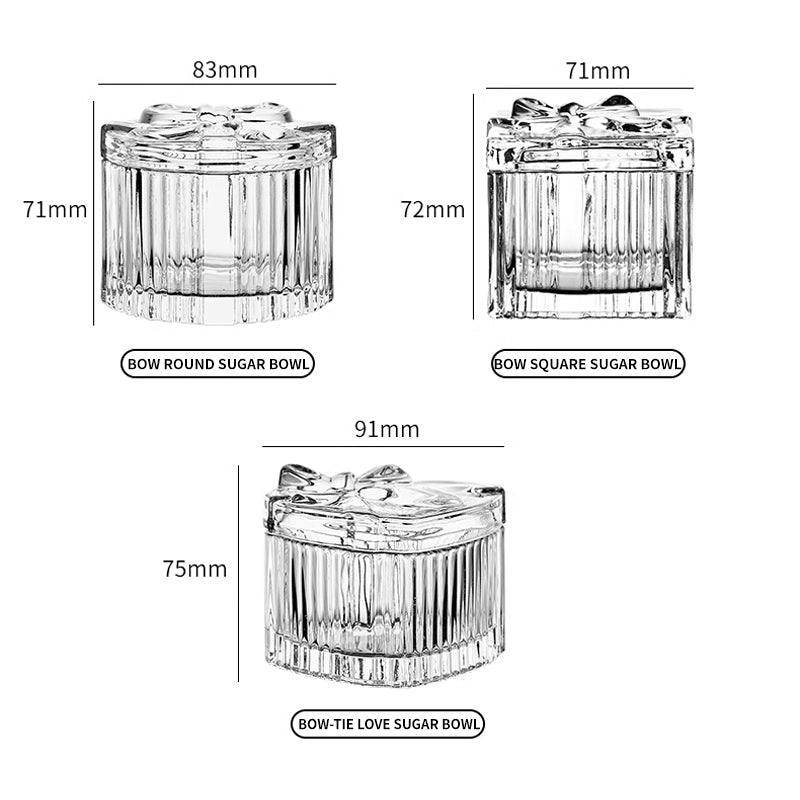 European Ins Aesthetic Crystal Glass Embossed Storage Cotton Swab Box Storage Decorative Jar Posing Coffee Sugar Bowl