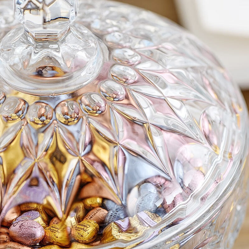 European Style Glass Sugar Jar Candy Jar Storage Jar Transparent Tall Glass Sugar Jar