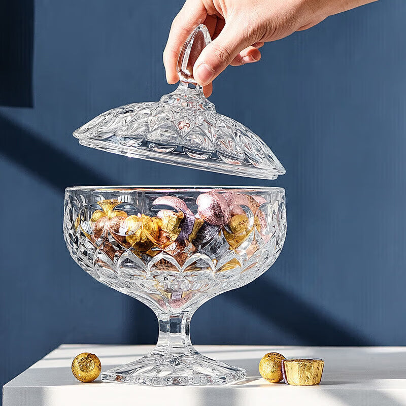 European Style Glass Sugar Jar Candy Jar Storage Jar Transparent Tall Glass Sugar Jar