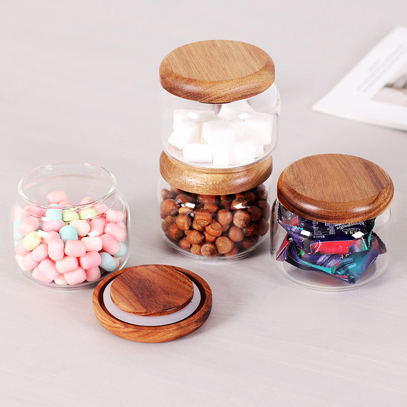 11.Kitchen Jars 6-Piece Set 8.5 Oz Glass Spice Jars Food Grade Push-On Small Round Jars Sealed Storage Bottles