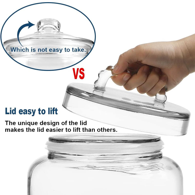 3 Gallon Glass Rice Bucket Glass Bottle Sealed Jar Kitchen Food Storage Moisture-proof Storage Jar 1 Set