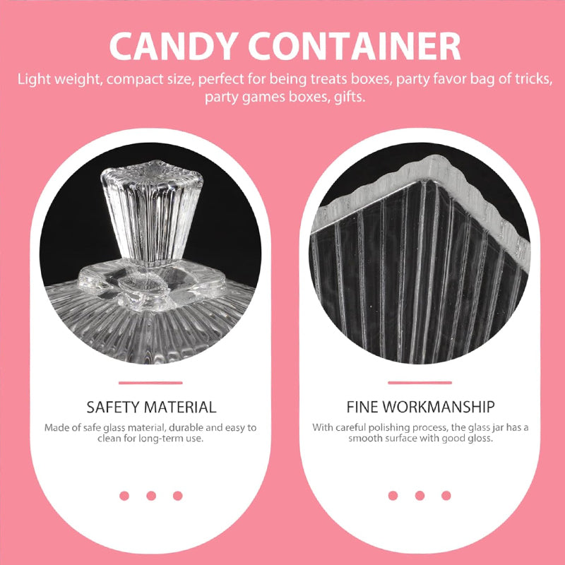 2-Pack Transparent Candy Jars With Lids Coffee Storage Jars Fruit Bowls Sugar Bowls Spice Jars Jewelry Boxes