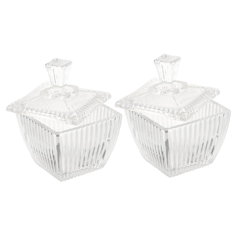 2-Pack Transparent Candy Jars With Lids Coffee Storage Jars Fruit Bowls Sugar Bowls Spice Jars Jewelry Boxes