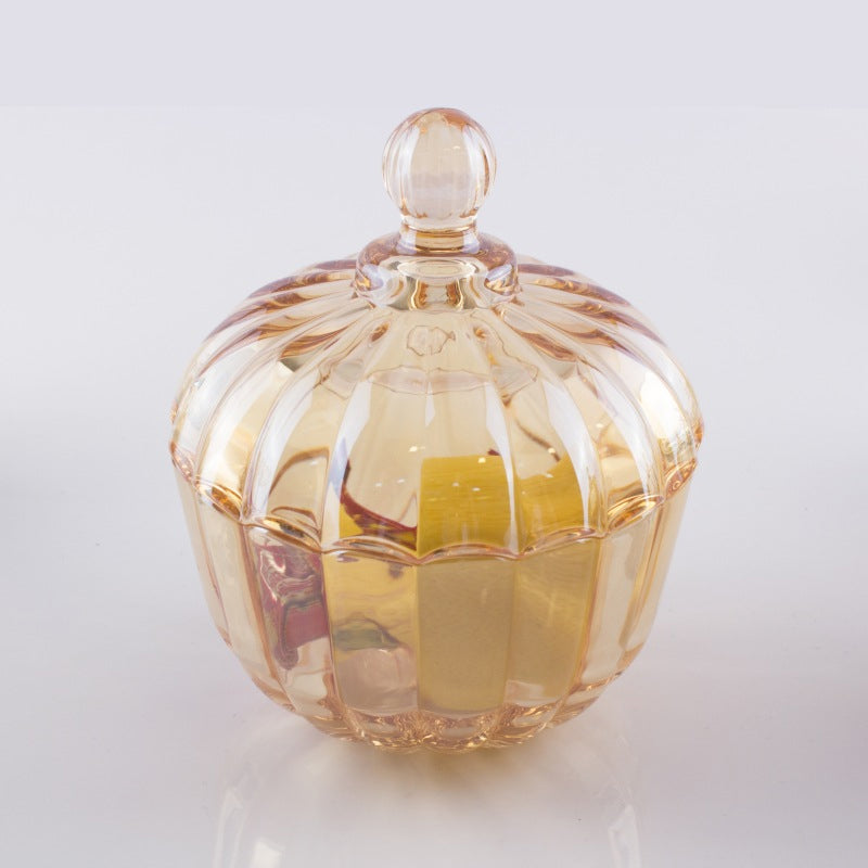 Lead-Free Glass Candy Jar Pumpkin Style Coffee Sugar Jar With Lid Candy Cup Home Storage Box Sugar Cube Jar