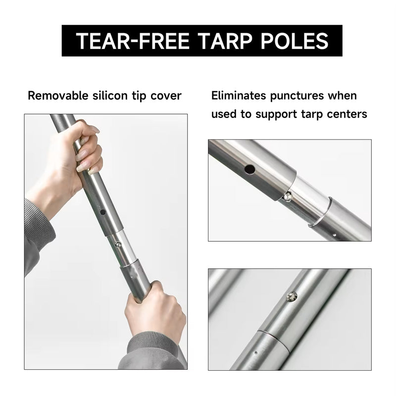 Custom Camping Tent Pole Thicken Aluminum Alloy Tent Support Rods 110" Shade Sail Post Beach Shelter Tarp Awning Pole