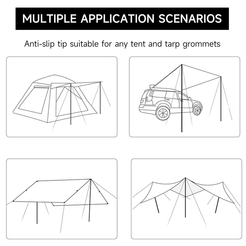 Custom Camping Tent Pole Thicken Aluminum Alloy Tent Support Rods 110" Shade Sail Post Beach Shelter Tarp Awning Pole