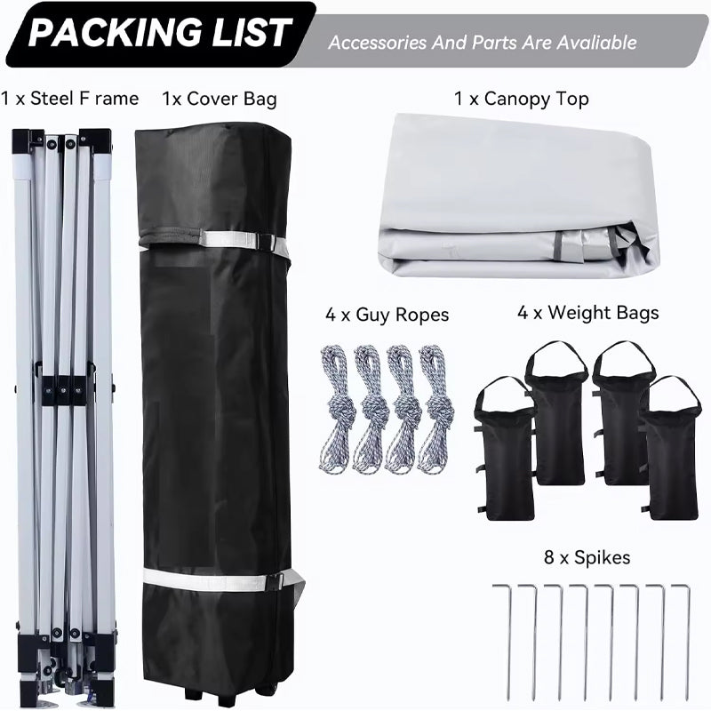 Trade Show Tent 10x10ft Pop Up Canopy Trade Show Tent Round with Portable Roller Bag and 4 Sandbags Canopy Tent