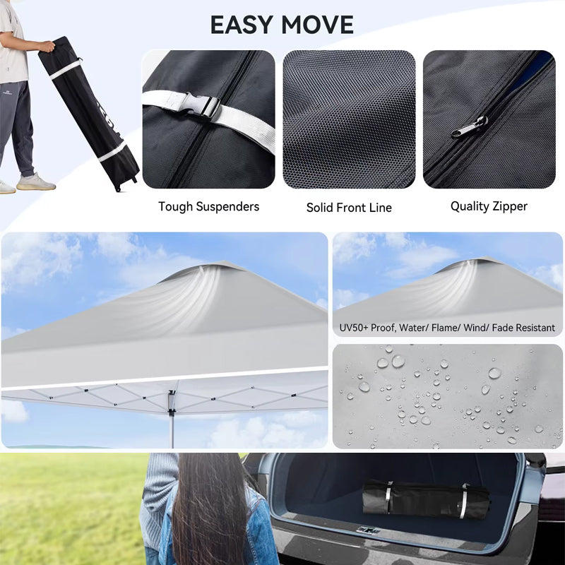 Trade Show Tent 10x10ft Pop Up Canopy Trade Show Tent Round with Portable Roller Bag and 4 Sandbags Canopy Tent