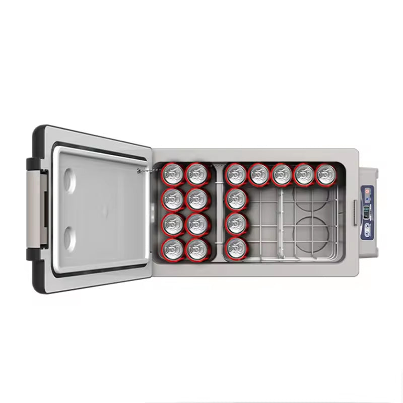 Dual-Zone Portable 32L Car Refrigerator Vehicle 24V Car Portable Fridge Freezer 12V Compressor Camping Car Refrigerator For Camping, Travel, Fishing