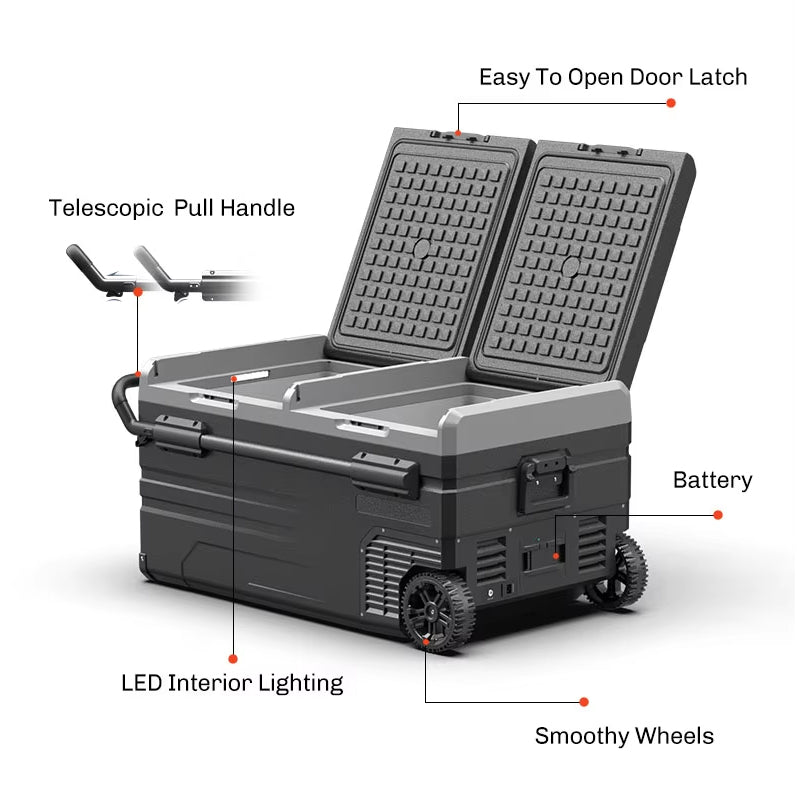 Portable Refrigerator And Freezer Camping Picnic Alpicool 95l 12 Volt Mobile Solar Fridge For Outdoor Party Travel Caravan