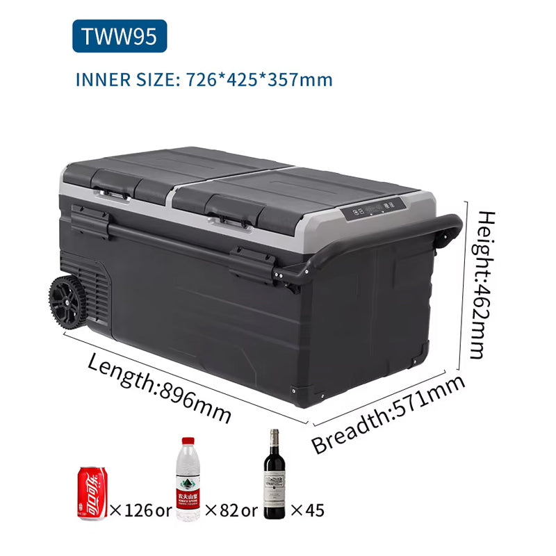 Portable Refrigerator And Freezer Camping Picnic Alpicool 95l 12 Volt Mobile Solar Fridge For Outdoor Party Travel Caravan